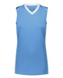 Augusta Sportswear 1687 Women's Rover Jersey in Columbia blue/ white