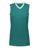 Augusta Sportswear 1687 Women's Rover Jersey in Teal/ white