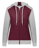 Augusta Sportswear 6901 Women's Eco Revive™ Thre in Maroon/ grey heather