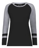 Augusta Sportswear 2917 Women's Triblend Fanatic 2 in Black/ grey heather