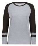 Augusta Sportswear 2917 Women's Triblend Fanatic 2 in Grey heather/ black