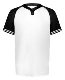 Augusta Sportswear 6906 Youth Cutter Henley Jersey in White/ black