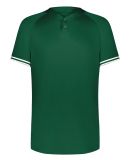 Augusta Sportswear 6906 Youth Cutter Henley Jersey in Dark green/ white
