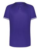 Augusta Sportswear 6906 Youth Cutter Henley Jersey in Purple/ white
