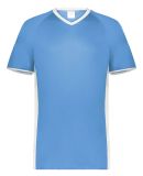 Augusta Sportswear 6907 Cutter V-Neck Jersey in Columbia blue/ white