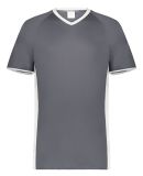 Augusta Sportswear 6907 Cutter V-Neck Jersey in Graphite/ white