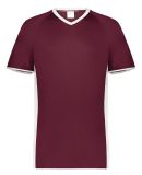 Augusta Sportswear 6907 Cutter V-Neck Jersey in Maroon/ white