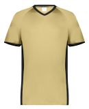 Augusta Sportswear 6907 Cutter V-Neck Jersey in Vegas gold/ black
