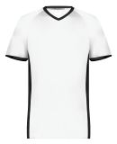 Augusta Sportswear 6908 Youth Cutter V-Neck Jersey in White/ black