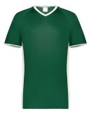 Augusta Sportswear 6908 Youth Cutter V-Neck Jersey in Dark green/ white