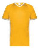 Augusta Sportswear 6908 Youth Cutter V-Neck Jersey in Gold/ white