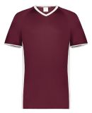 Augusta Sportswear 6908 Youth Cutter V-Neck Jersey in Maroon/ white