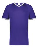 Augusta Sportswear 6908 Youth Cutter V-Neck Jersey in Purple/ white