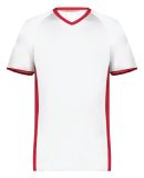 Augusta Sportswear 6908 Youth Cutter V-Neck Jersey in White/ scarlet