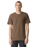 American Apparel 2004CVC CVC Henley Tee in Heather army