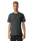 American Apparel 2004CVC CVC Henley Tee in Heather charcoal