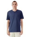 American Apparel 2004CVC CVC Henley Tee in Heather indigo