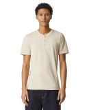 American Apparel 2004CVC CVC Henley Tee in Heather bone