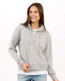 Boxercraft BW5401 Women's Lace Up Pullover in Oxford heather