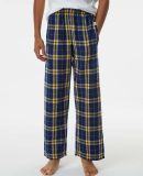 Boxercraft BY6624 Youth Flannel Pants in Navy/ gold