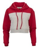 Boxercraft BW5404 Women's Cropped Fleece Hooded Sw in Brick red/ oxford heather