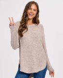 Boxercraft BW1102 Women's Cuddle Oversize Crew Pul in Espresso heather