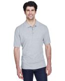 8535 UltraClub® Men's Classic Pique Cotton Polo in Heather grey
