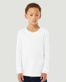 Bella + Canvas 3501YCVC Youth Heather CVC Long-Sle in Solid wht blend