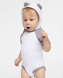 Rabbit Skins 4417 Infant Character Hooded Bodysuit in Blend wht/ hthr