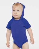 Rabbit Skins 4417 Infant Character Hooded Bodysuit in Vint royal/ roy