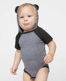 Rabbit Skins 4417 Infant Character Hooded Bodysuit in Gran hth/ vn smk