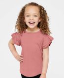 Rabbit Skins 3339 Toddler Flutter Sleeve T-Shirt in Mauvelous