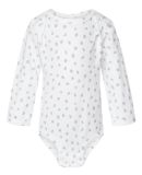 Rabbit Skins 4421 Infant Long Sleeve Jersey Bodysu in White spot