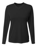 A4 Apparel NW3425 Ladies' Long-Sleeve Sprint V-Nec in Black