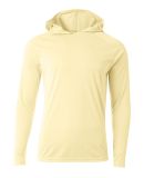A4 Apparel NB3409 Youth Long Sleeve Hooded T-Shirt in Light yellow