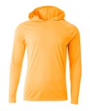 A4 Apparel NB3409 Youth Long Sleeve Hooded T-Shirt in Safety orange