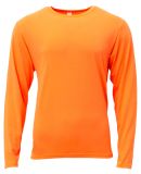 A4 Apparel N3029 Men's Softek Long-Sleeve T-Shirt in Safety orange