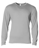 A4 Apparel N3029 Men's Softek Long-Sleeve T-Shirt in Silver