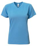 A4 Apparel NW3013 Ladies' Softek V-Neck T-Shirt in Light blue