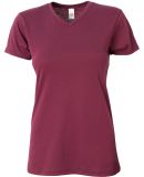 A4 Apparel NW3013 Ladies' Softek V-Neck T-Shirt in Maroon