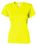 A4 Apparel NW3013 Ladies' Softek V-Neck T-Shirt in Safety yellow