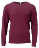 A4 Apparel NB3029 Youth Long Sleeve Softek T-Shirt in Maroon