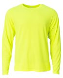 A4 Apparel NB3029 Youth Long Sleeve Softek T-Shirt in Safety yellow