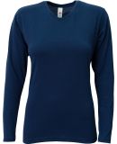 A4 Apparel NW3029 Ladies' Long-Sleeve Softek V-Nec in Navy