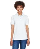 8541 UltraClub® Ladies' Whisper Pique Blend Polo in White