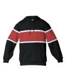 Badger Sportswear 1282 Untied Athletic Fleece Hood in Black/ red/ white