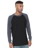 Bayside Apparel 8211 USA-Made Heavyweight Waffle K in Black/ dark grey