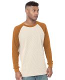 Bayside Apparel 8211 USA-Made Heavyweight Waffle K in Cream/ caramel brown