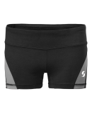 Soffe 1180G GIRLS SOFFE DRI CLRBLCK SHORT in Black/gunmetal 90e