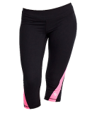 Soffe 1186G GIRLS SOFFE DRI CLRBLCK CAPRI in Black/neon pink 90d